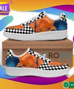 Poke Charizard Air Force Sneakers Checkerboard Custom Pokemon NAF Shoes