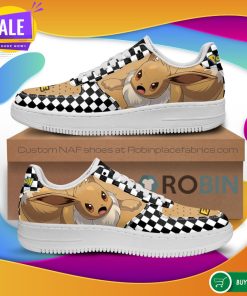 Poke Eevee Air Force Sneakers Checkerboard Custom Pokemon NAF Shoes