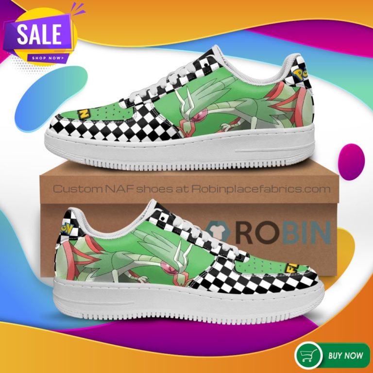 Poke Flygon Air Force Sneakers Checkerboard Custom Pokemon NAF Shoes