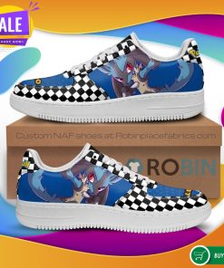 Poke Lucario Air Force Sneakers Checkerboard Custom Pokemon NAF Shoes