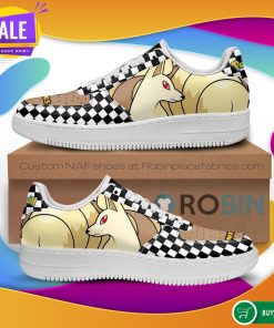 Poke Ninetales Air Force Sneakers Checkerboard Custom Pokemon NAF Shoes