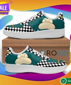 Poke Snorlax Air Force Sneakers Checkerboard Custom Pokemon NAF Shoes