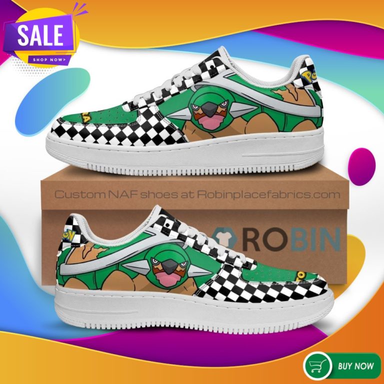 Poke Torterra Air Force Sneakers Checkerboard Custom Pokemon NAF Shoes