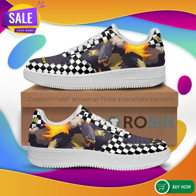 Poke Typhlosion Air Force Sneakers Checkerboard Custom Pokemon NAF Shoes