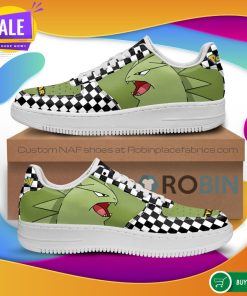 Poke Tyranitar Air Force Sneakers Checkerboard Custom Pokemon NAF Shoes