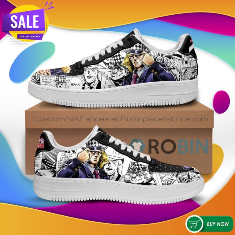 Robert Speedwagon Air Force Sneakers Manga Style JoJo’s Anime NAF Shoes