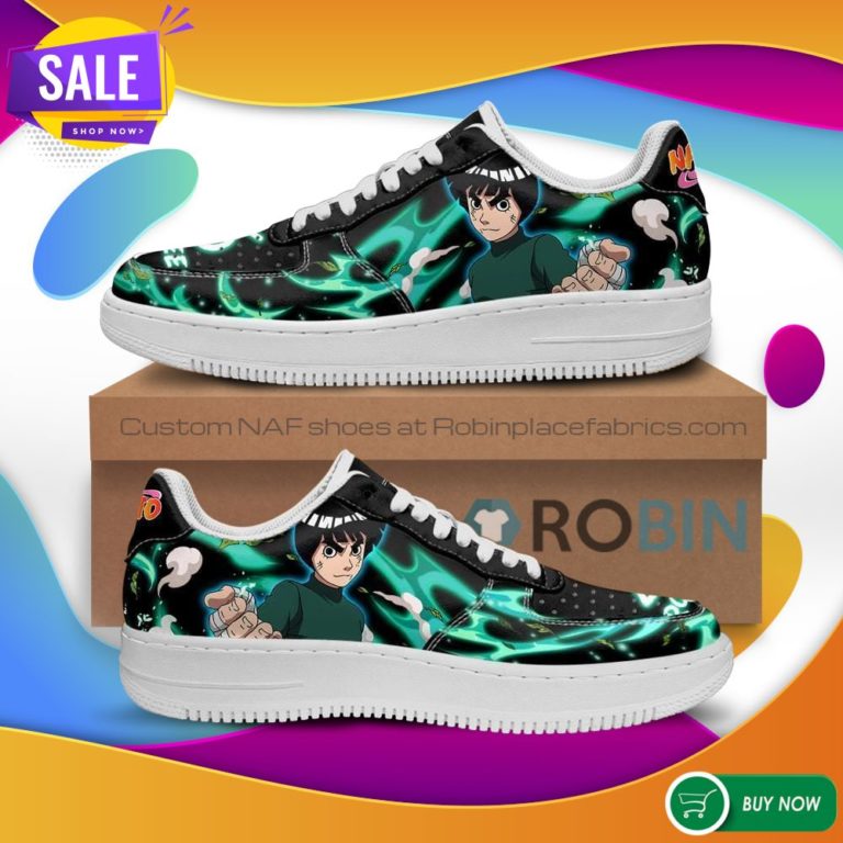 Rock Lee Air Force Sneakers Custom Naruto Anime NAF Shoes Leather