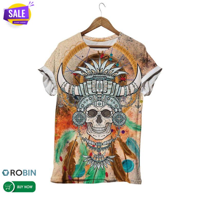Hobo Skull Tribal Hornady Style Tee 3D All Over Print T-Shirt