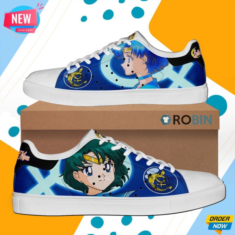 Sailor Mercury Skate Shoes Sailor Moon Anime Custom Sneaker