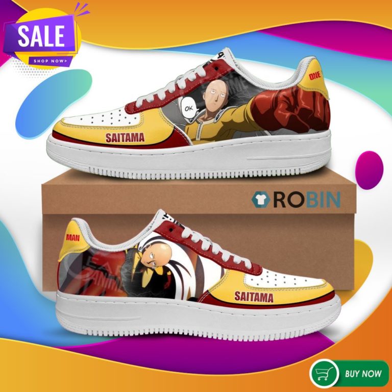 Saitama Air Force Sneakers One Punch Man  Anime NAF Shoes PT