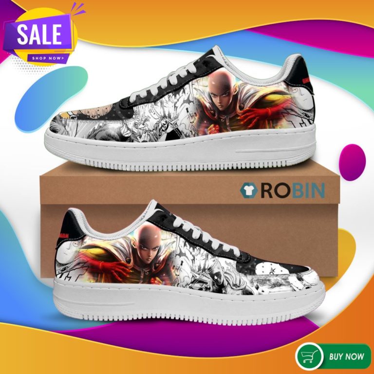 Saitama One Punch Man Air Force Sneakers  Anime NAF Shoes