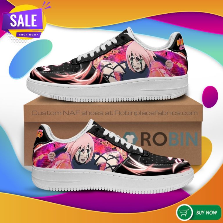 Sakura Haruno Air Force Sneakers Custom Naruto Anime NAF Shoes Leather