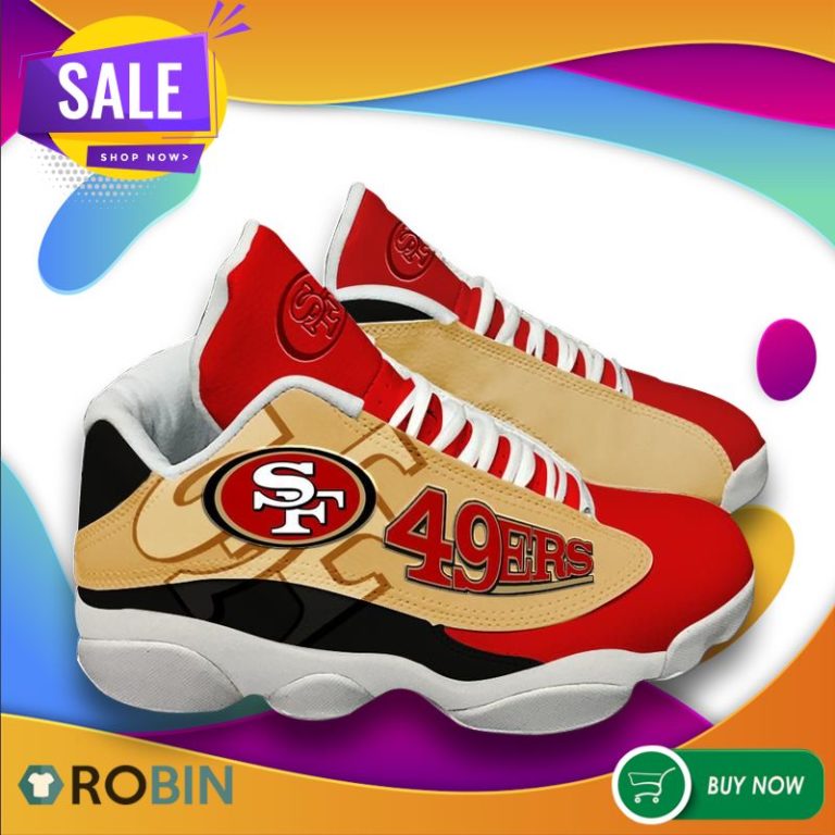San Francisco 49ers Air Jordan 13 Sneakers Football Team Sneakers