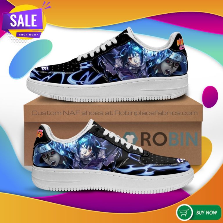 Sasuke Uchiha Air Force Sneakers Custom Naruto Anime NAF Shoes Leather