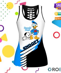 Snoopy and Donald Duck Hollow Tanktop & Legging Set Snoopy and Donald Duck Hollow Tanktop & Legging Set