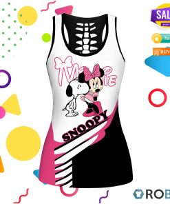 Snoopy and Minnie Mouse Hollow Tanktop & Legging Set