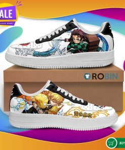 Tanjiro And Zenitsu Air Force Sneakers Demon Slayer Anime Custom NAF Shoes