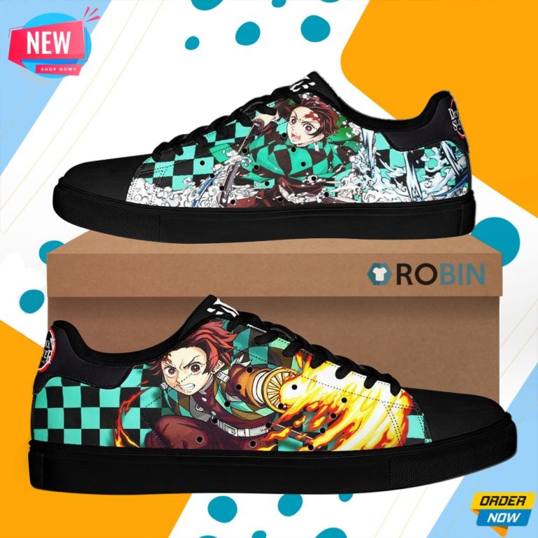 Tanjiro Sun & Water Breathing Skate Shoes Demon Slayer Anime Custom Sneaker