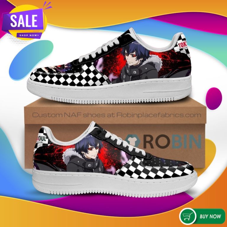 Tokyo Ghoul Ayato Air Force Sneakers Custom Checkerboard NAF Shoes Anime