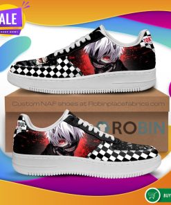 Tokyo Ghoul Kaneki Air Force Sneakers Custom Checkerboard NAF Shoes Anime
