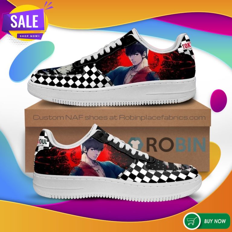 Tokyo Ghoul Koutarou Air Force Sneakers Custom Checkerboard NAF Shoes Anime