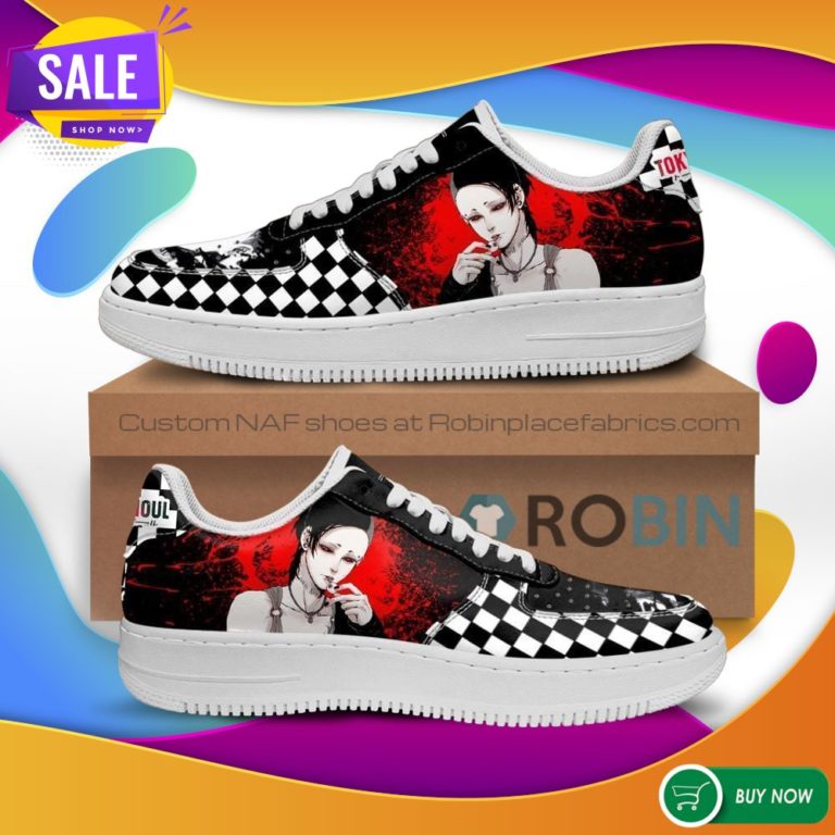 Tokyo Ghoul Uta Air Force Sneakers Custom Checkerboard NAF Shoes Anime Leather