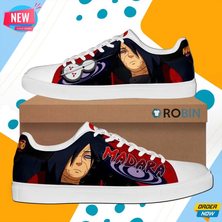 Uchiha Madara Skate Shoes Naruto Anime Custom Sneaker