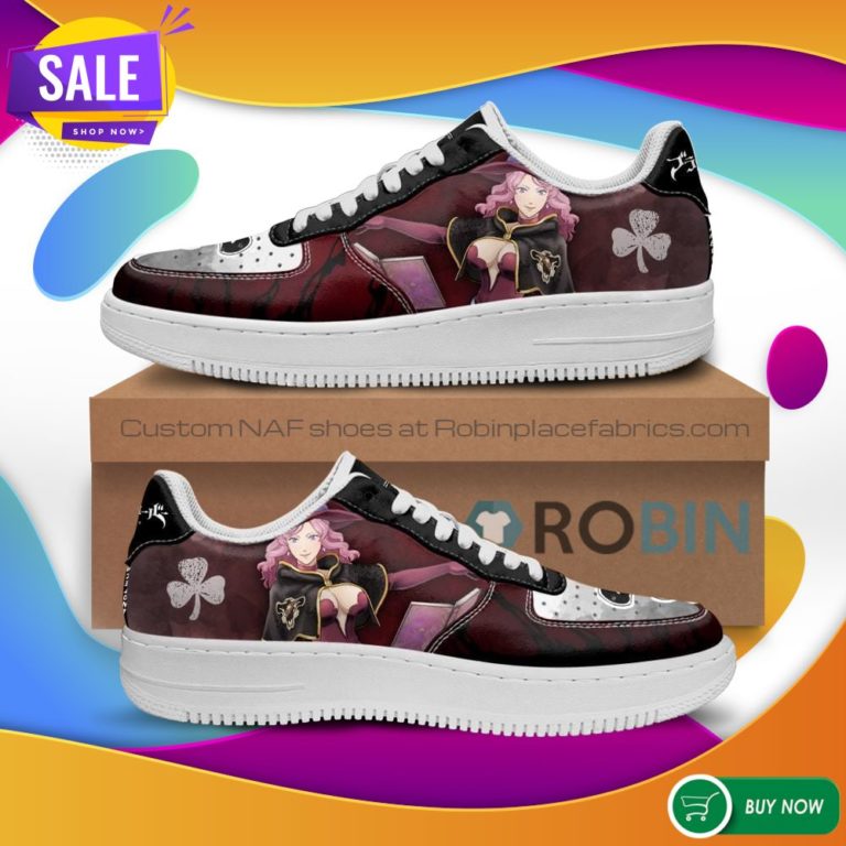 Vanessa Enoteca Air Force Sneakers Black Bull Knight Black Clover Anime NAF Shoes
