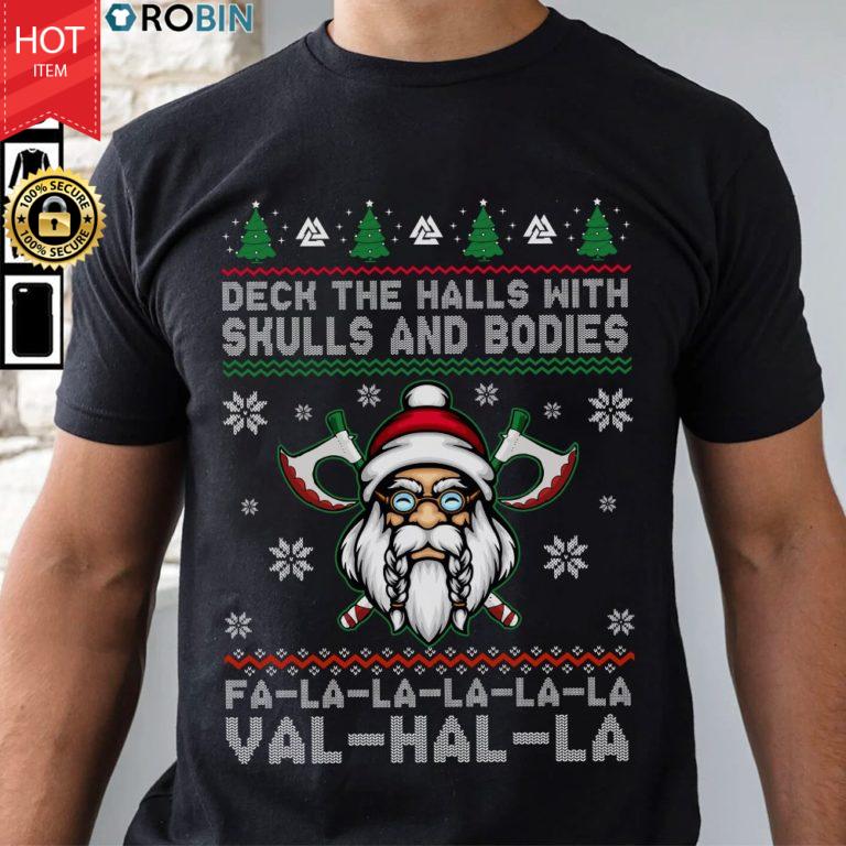 Viking Deck The Halls With Skulls T Shirt
