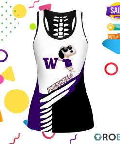 Washington Huskies Snoopy Hollow Tanktop & Legging Set Washington Huskies Snoopy Hollow Tanktop & Legging Set