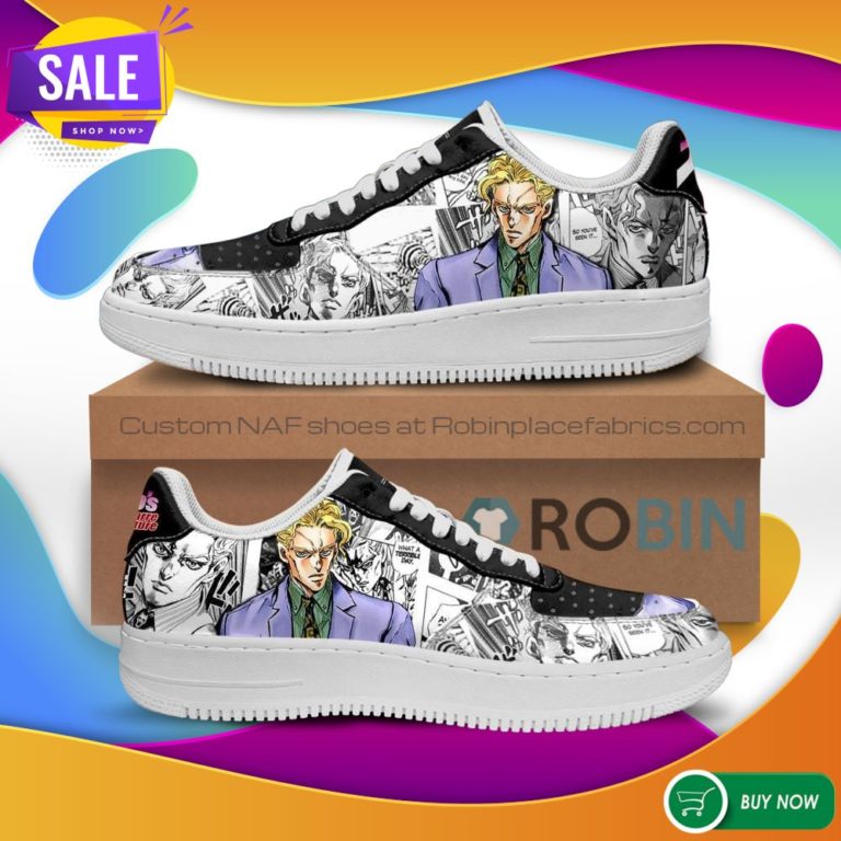 Yoshikage Kira Air Force Sneakers Manga Style JoJo’s Anime NAF Shoes