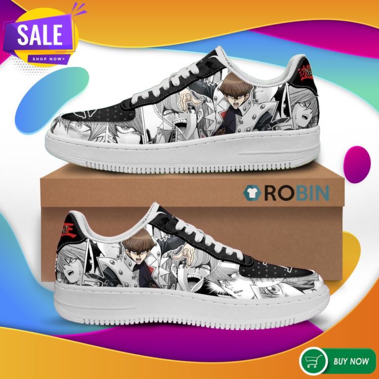 Yugioh Shoes Seto Kaiba Air Force Sneakers Yu Gi Oh Anime Custom NAF Shoes