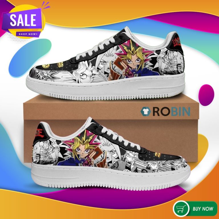 Yugioh Shoes Yugi Mutou Air Force Sneakers Yu Gi Oh Anime Custom NAF Shoes