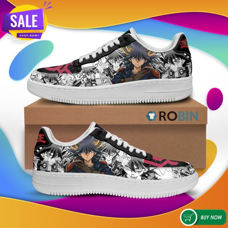 Yugioh Shoes Yusei Fudo Air Force Sneakers Yu Gi Oh Anime Custom NAF Shoes