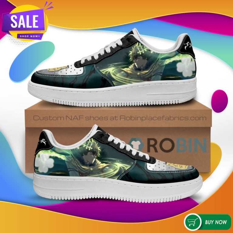 Yuno Air Force Sneakers Golden Dawn Magic Knight Black Clover Anime NAF Shoes
