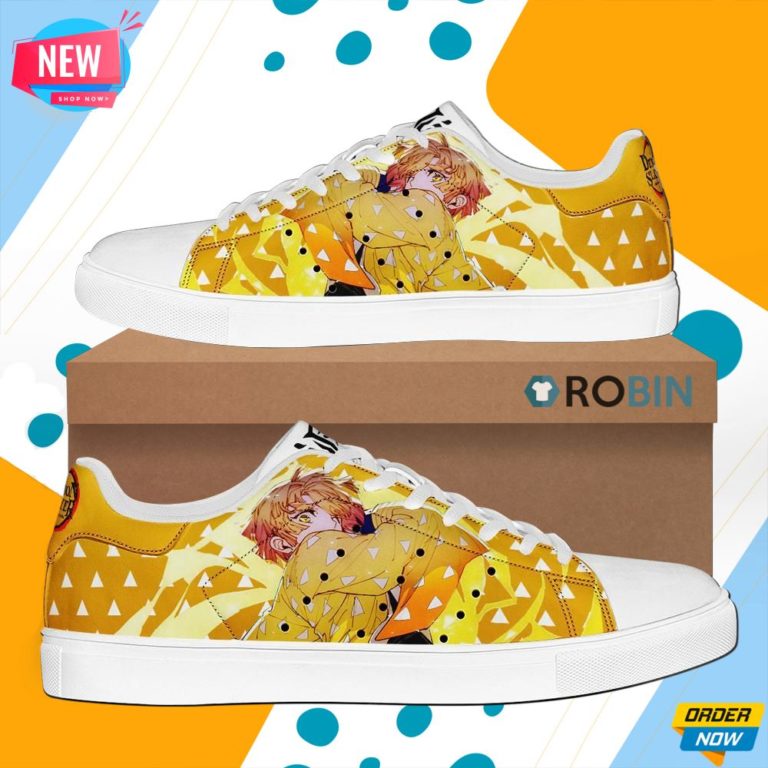 Zenitsu Agatsuma Skate Shoes Demon Slayer Anime Custom Sneaker
