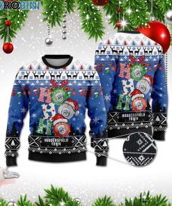 Huddersfield Town Ho Ho Ho 3D Print Christmas Wool Sweater