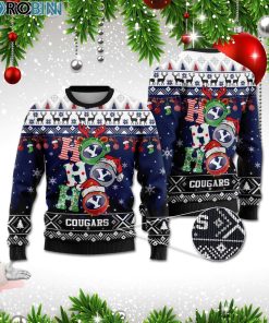 BYU Cougars Ho Ho Ho 3D Print Christmas Wool Sweater