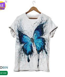 Beautiful Blue Butterfly  3D All Over Print T-Shirt Beautiful Blue Butterfly  3D All Over Print T-Shirt