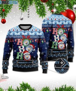 Manchester City Ho Ho Ho 3D Print Christmas Wool Sweater Manchester City Ho Ho Ho 3D Print Christmas Wool Sweater