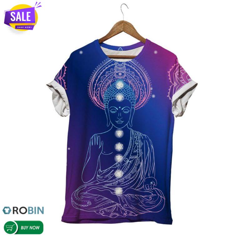 Violet Buddha Buddhism  3D All Over Print T-Shirt
