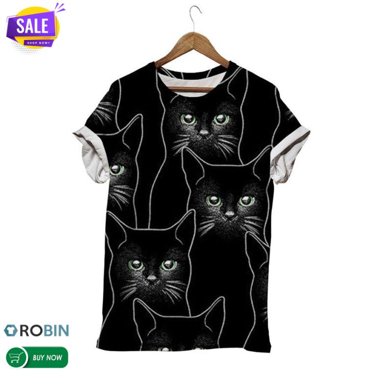 Black Cat  3D All Over Print T-Shirt