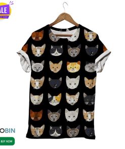 Cat Face Emotions  3D All Over Print T-Shirt