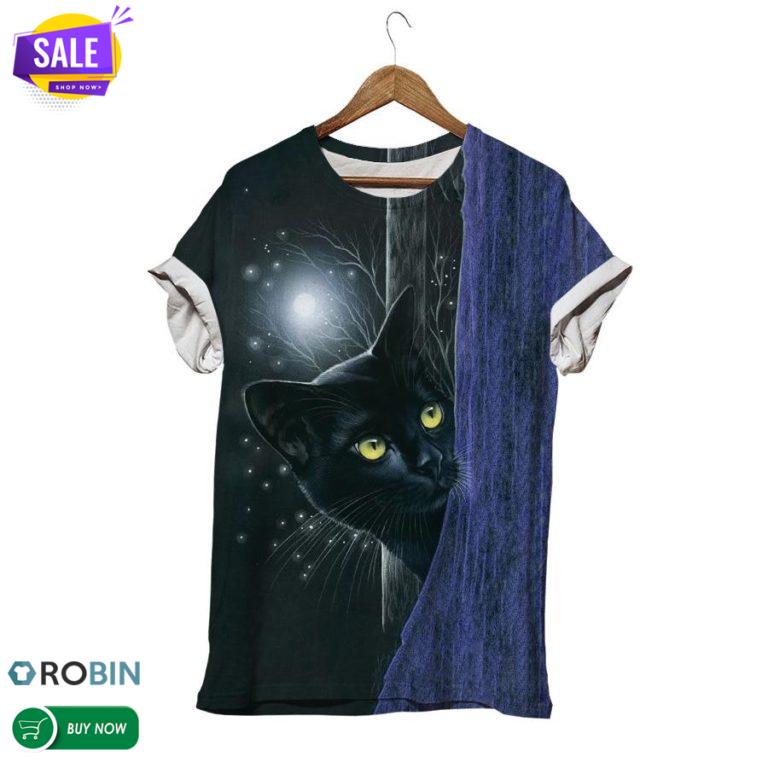 Little Black Kitten  3D All Over Print T-Shirt