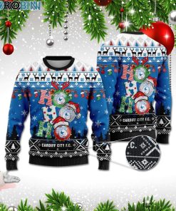 Cardiff City F.C Ho Ho Ho 3D Print Christmas Wool Sweater