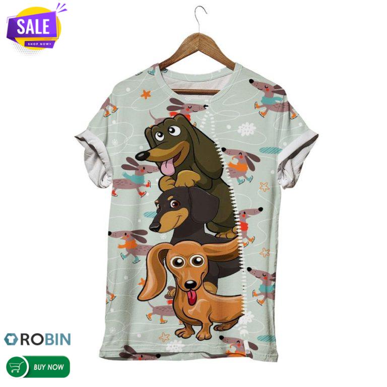 Dog Friends  3D All Over Print T-Shirt