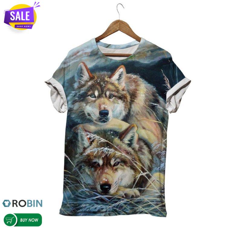 Always Watching You Wolf  3D All Over Print T-Shirt