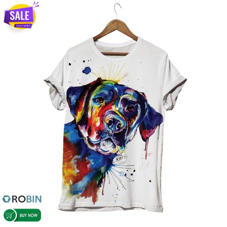 Oil Painting Dog  3D All Over Print T-Shirt