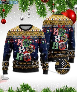 Notre Dame Fighting Irish Ho Ho Ho 3D Print Christmas Wool Sweater
