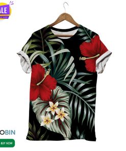 Red Hibiscus  3D All Over Print T-Shirt